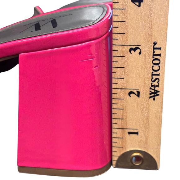 Barbiecore Hot Pink Block Heel Slides Sandals Sz 10 Open Toe Worthington Lapaz - Picture 10 of 10